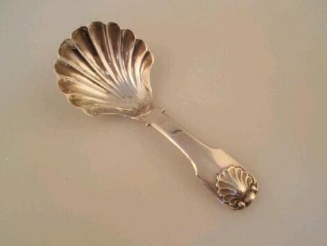 A George III silver caddy spoon