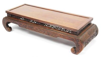 A late 19thC Chinese hardwood low altar table