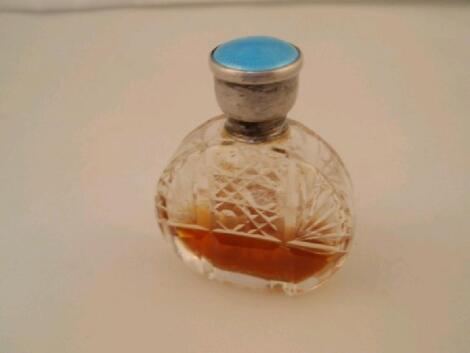 A cut glass small scent bottle