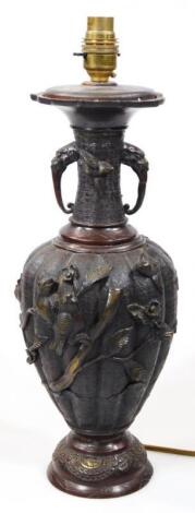 A Japanese Meiji period bronze vase