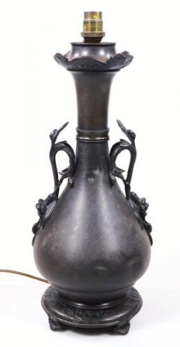 A Japanese Meji period bronze vase