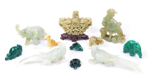 Various jadiete soapstones and other ornaments