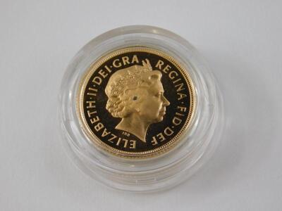 A gold proof sovereign from the year 2000 - 2