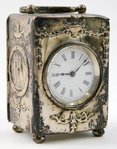 An Edwardian carriage timepiece