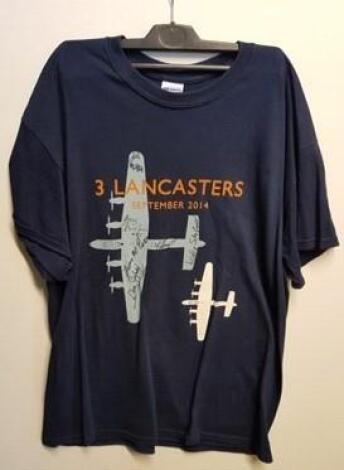 Three Lancaster T-shirts (signed).