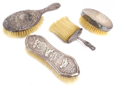 A Victorian silver hair brush