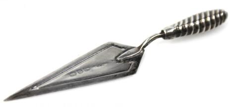 A Victorian silver trowel shaped bookmark