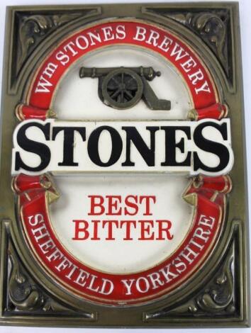 A W M Stones Brewery Best Bitter advertising plaque