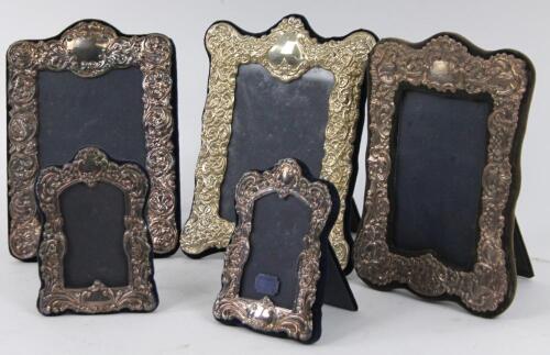 Various modern silver mounted frames