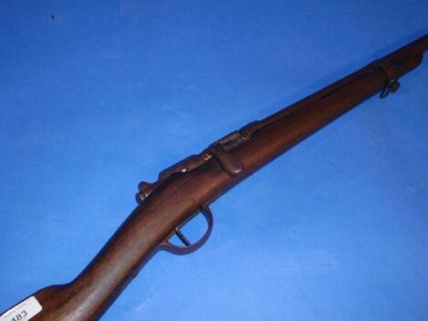 An antique bolt action rifle