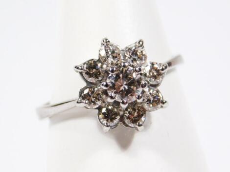 An 18ct white gold diamond set dress ring