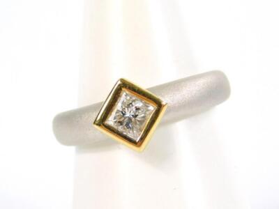 A diamond solitaire ring