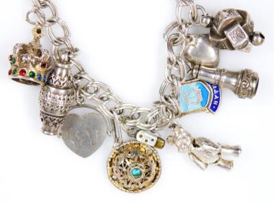 A silver charm bracelet - 3