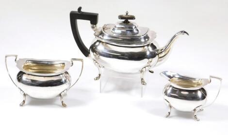 A George V Silver three piece tea service