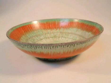 A Shelley Harmony dish glazed in green and orange