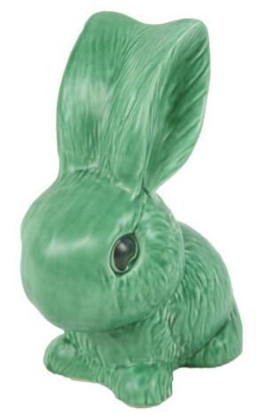 A large Sylvac green glazed rabbit