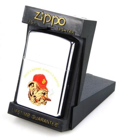 A Zippo Once A Marine Always A Marine bulldog lighter