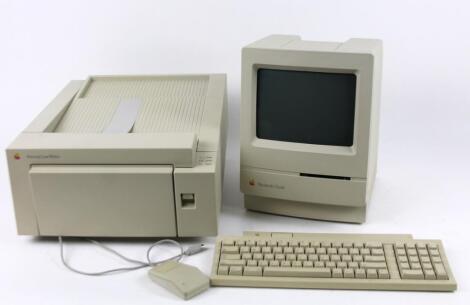 A vintage Apple Macintosh Classic computer system