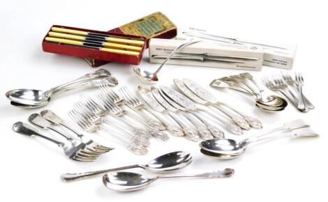 Various silver plated flatware