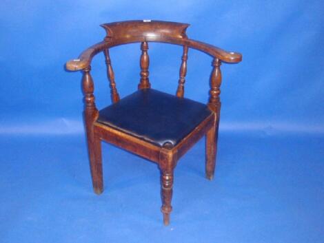 A Victorian corner smokers bow chair