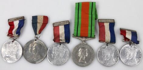 A WWII Royal Observer Corps medal with ribbon