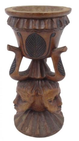 A 20thC soft wood tribal ceremonial cup