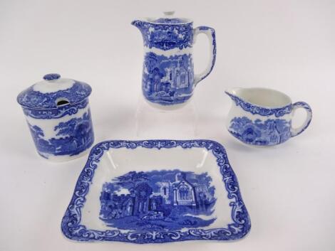 Various blue and white pottery