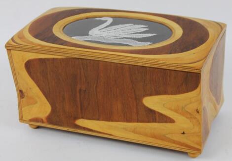 A parquetry sewing box