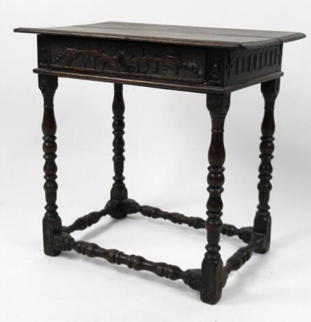 A principally 18thC oak side table