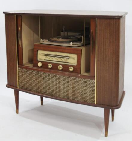 A mid 20thC retro teak cased radiogram