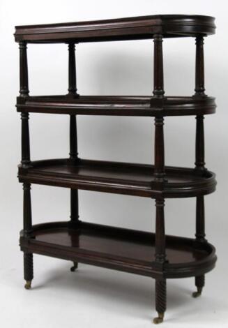 A late Victorian mahogany whatnot