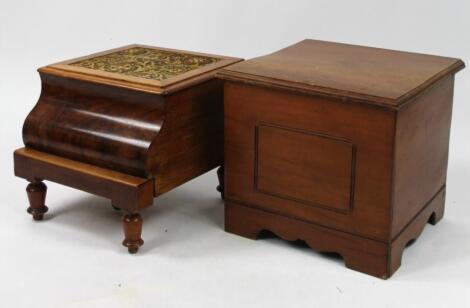 A late 19thC mahogany box commode