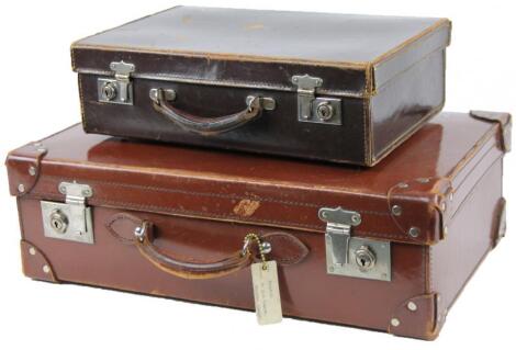 A 20thC Norton brown pressed leather travel case