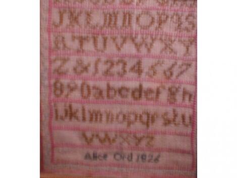 An early 19thC sampler by Alice Ord