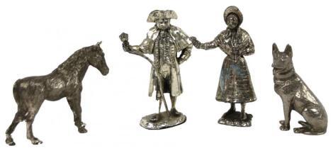 Various metal figures