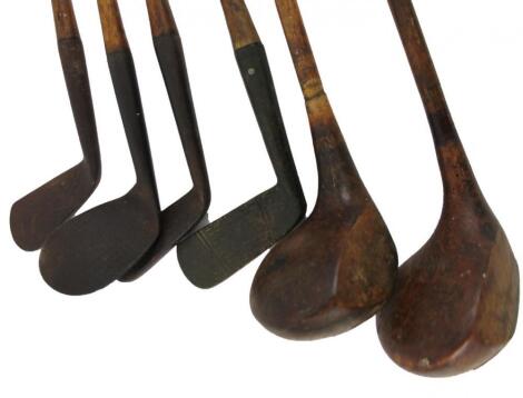 Various 20thC hickory shafted golf clubs