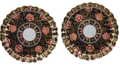 A pair of 19thC Copeland china Imari pattern wall plates