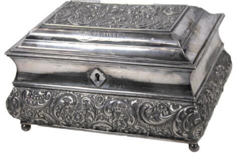 A 20thC metal jewellery casket