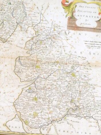 An antiquarian engraved map of Lancashire