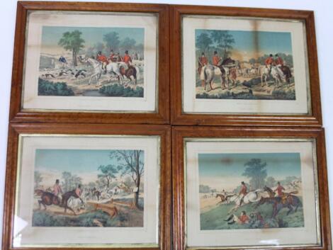 A set of four 19thC bird's eye maple frames