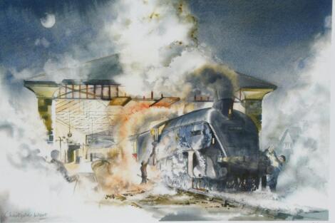 After Christopher Ware. Two signed limited edition coloured railway prints entitled Levisham Mornin