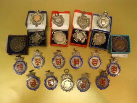 A small quantity of silver and bronze cricket medals from the 1920's and '30s principally