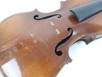 A 20thC stained pine violin - 5