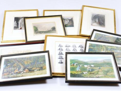 Various 19thC framed book plates