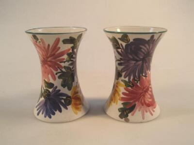 A pair of Wemyss ware waisted vases