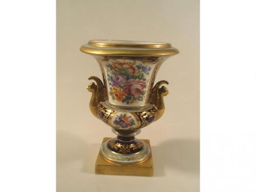 A 19thC French porcelain campana vase