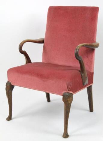 An 18thC style Gainsborough open armchair