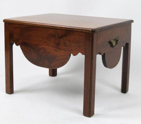 An early 19thC mahogany Chippendale design box stool