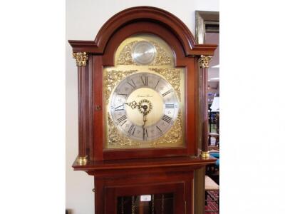 A modern three train long case clock by Richard Broad