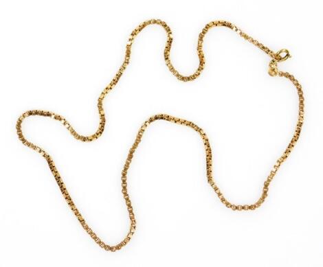 A 9ct gold box link chain